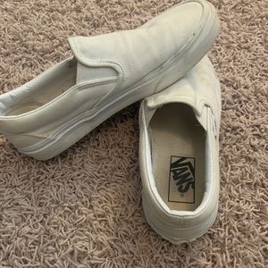 Vans white slip-on